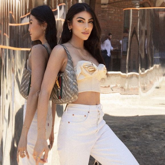 BLOGGER'S FAVE! Zara Floral Bustier Top Sand NWT - Picture 15 of 17